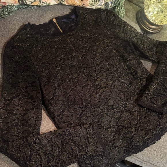RACHEL Roy Black Lace blouse with Gold Accents!! WORN ONCE! Size S - Picture 5 of 12